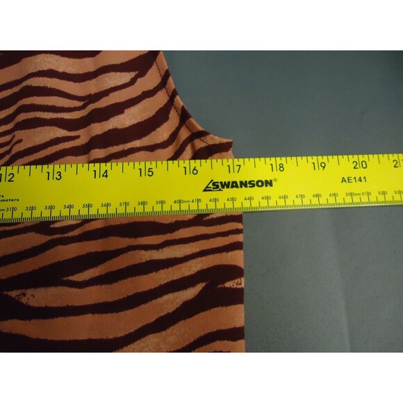 Loft Outlet Halter Tank Top Flowing Tunic Red Zebra Stripe Quarter Zip Size Med - Picture 5 of 9